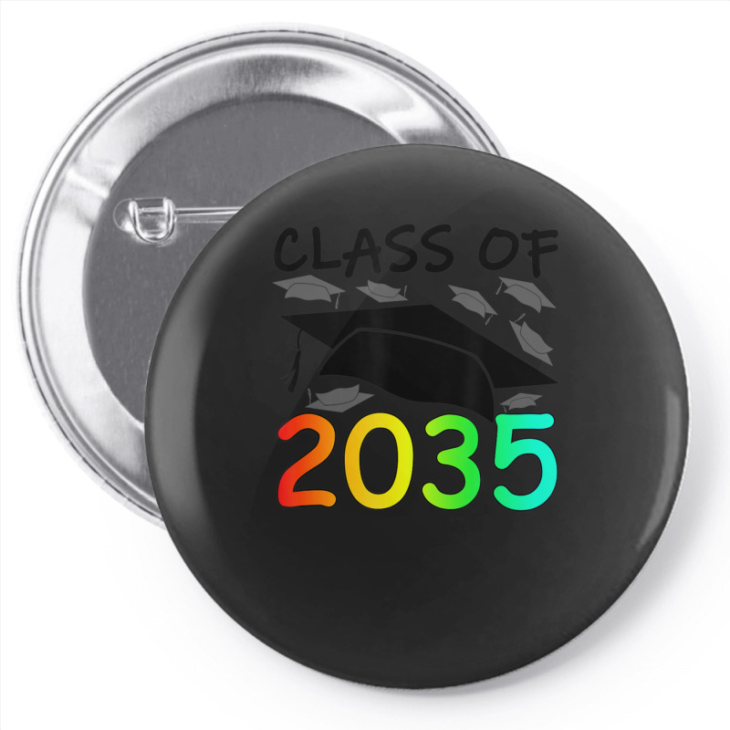 Graduation Class Of 2035 Hand Prints Space Pre-k -12th Grade Pin-back Button | Artistshot