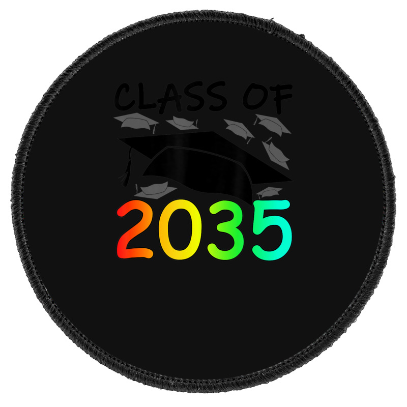 Graduation Class Of 2035 Hand Prints Space Pre-k -12th Grade Round Patch | Artistshot