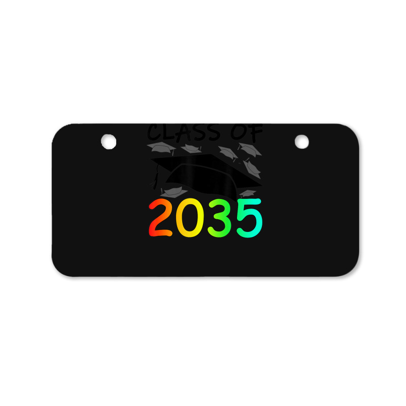 Graduation Class Of 2035 Hand Prints Space Pre-k -12th Grade Bicycle License Plate | Artistshot