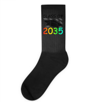 Graduation Class Of 2035 Hand Prints Space Pre-k -12th Grade Socks | Artistshot