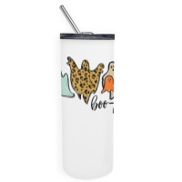 Boo Jee Leopard Funny Halloween Ghost T Shirt Skinny Tumbler | Artistshot