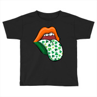 Green Lips Mouth Shamrock Tongue Out Saint Patrick's Toddler T-shirt | Artistshot