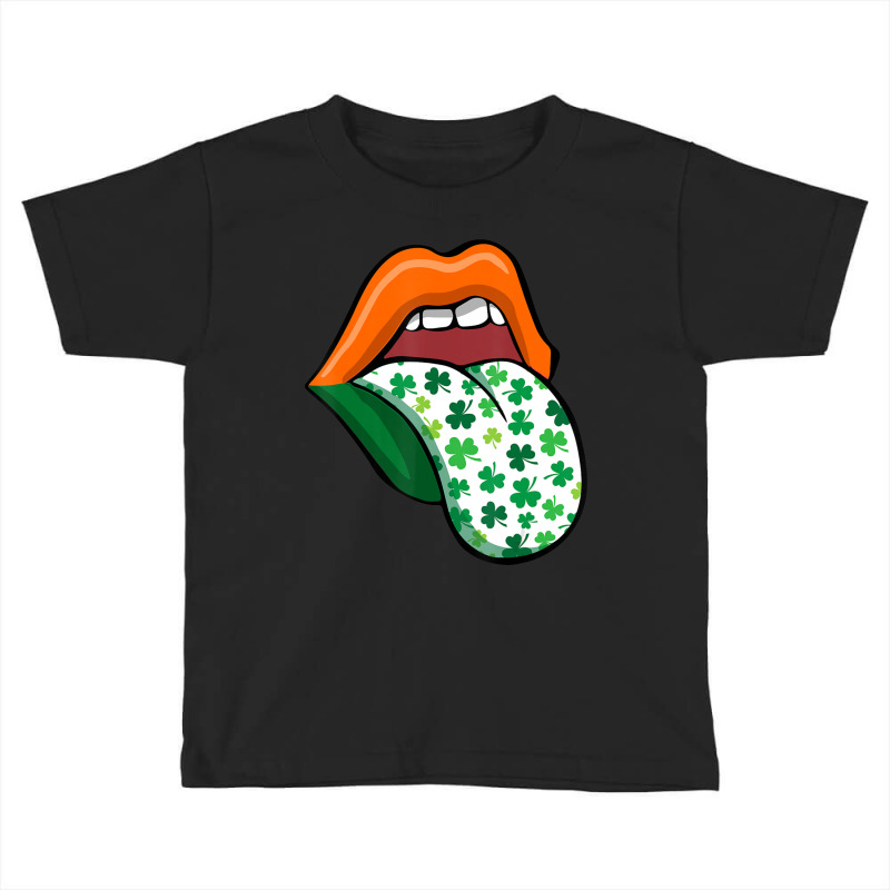 Green Lips Mouth Shamrock Tongue Out Saint Patrick's Toddler T-shirt by cm-arts | Artistshot