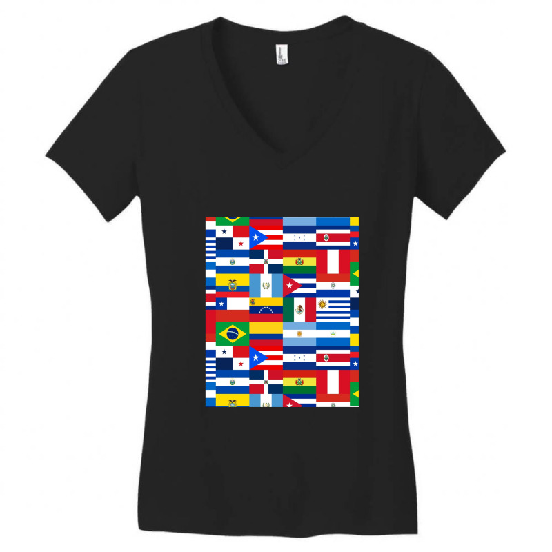 Flags Of Latin America Women's V-Neck T-Shirt by JamesMccollough | Artistshot