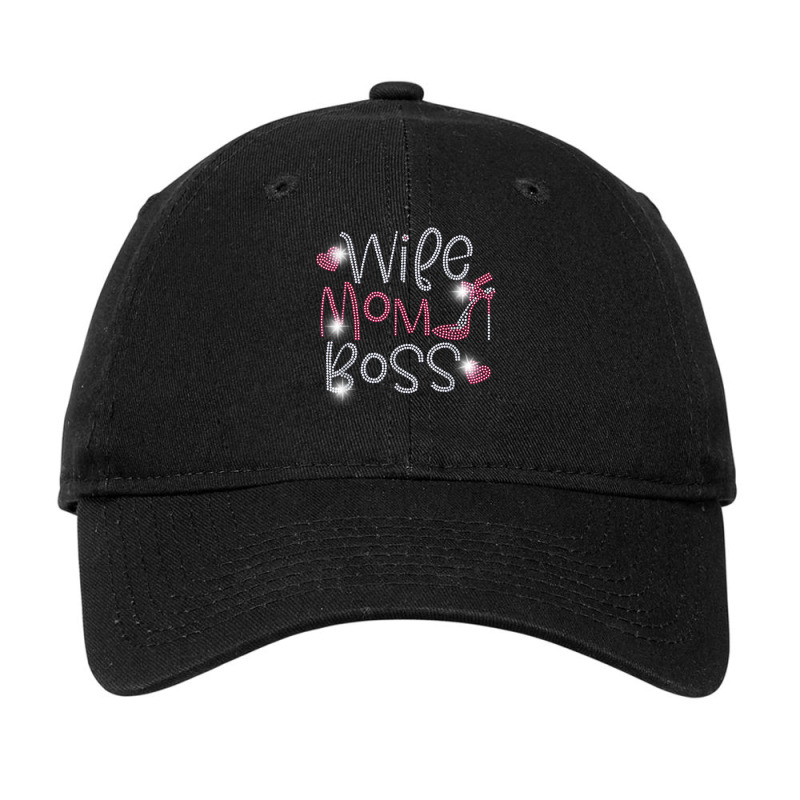 Wife Mom Boss Bling Rhinestone Funny Birthday Party Gift T Shirt Adjustable Cap by cm-arts | Artistshot