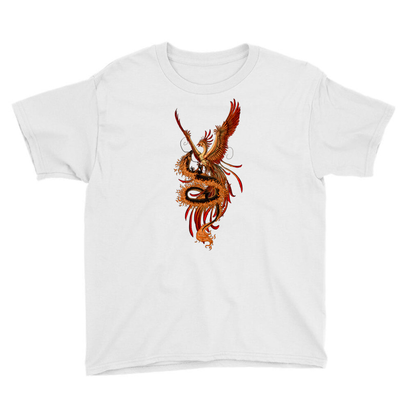 Phoenix Vs Dragon Mythological Youth Tee by turgongon | Artistshot