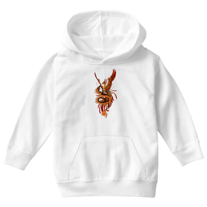 Phoenix Vs Dragon Mythological Youth Hoodie by turgongon | Artistshot