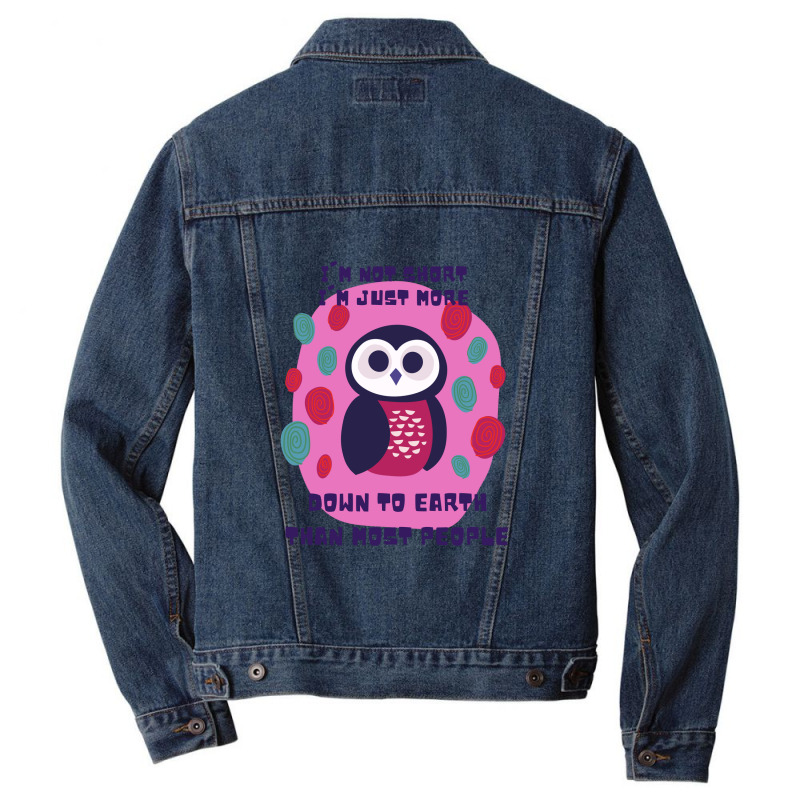 Funny Owl Pun Not Short Men Denim Jacket | Artistshot