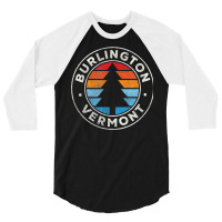 Burlington Vermont Vt Vintage Graphic Retro 70s T Shirt 3/4 Sleeve Shirt | Artistshot