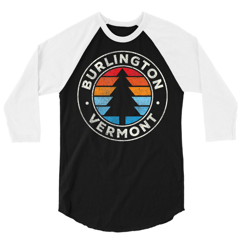 Burlington Vermont Vt Vintage Graphic Retro 70s T Shirt 3/4 Sleeve Shirt | Artistshot