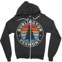 Burlington Vermont Vt Vintage Graphic Retro 70s T Shirt Zipper Hoodie | Artistshot