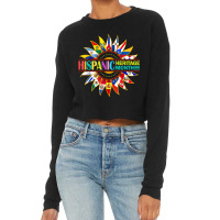 Hispanic Heritage Month Latino Countries Flags Sunflower Cropped Sweater | Artistshot