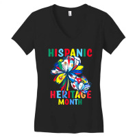 Hispanic Heritage Month Latino Countries Flags Sunflower (2) Women's V-neck T-shirt | Artistshot