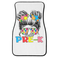 Hello Pre K Toddler Girls First Day Of School Front Car Mat | Artistshot