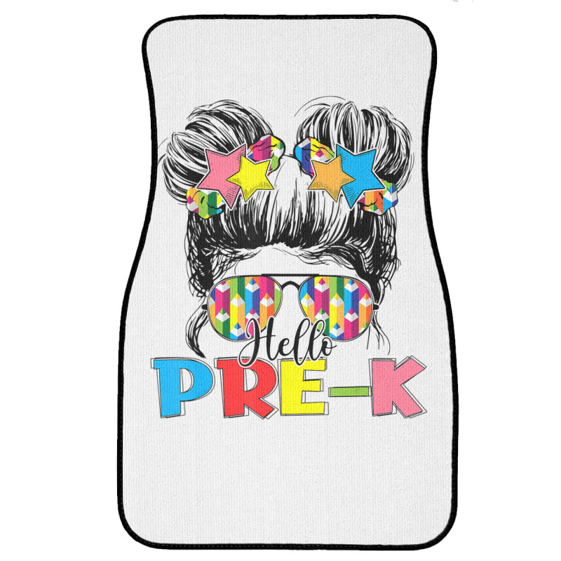 Hello Pre K Toddler Girls First Day Of School Front Car Mat | Artistshot