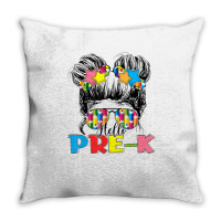 Hello Pre K Toddler Girls First Day Of School Throw Pillow | Artistshot