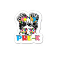 Hello Pre K Toddler Girls First Day Of School Sticker | Artistshot