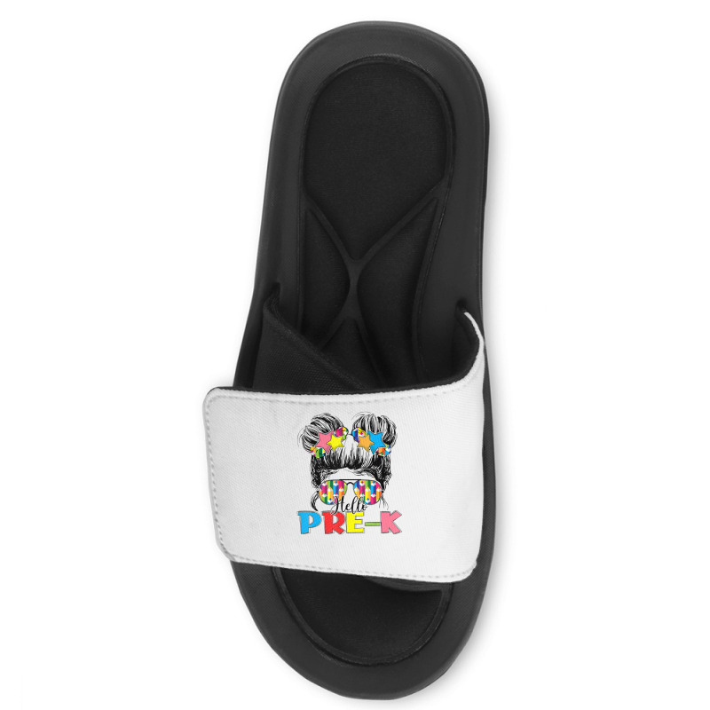 Hello Pre K Toddler Girls First Day Of School Slide Sandal | Artistshot