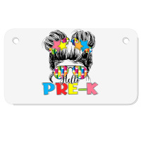 Hello Pre K Toddler Girls First Day Of School Motorcycle License Plate | Artistshot