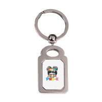 Hello Pre K Toddler Girls First Day Of School Silver Rectangle Keychain | Artistshot