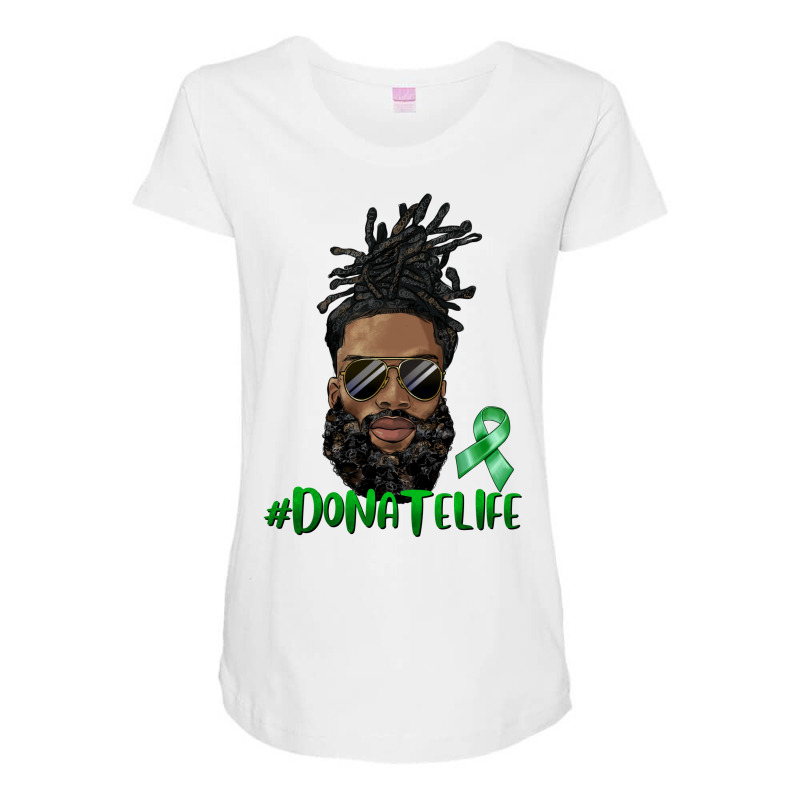 Black Man With Locs Bun Donate Life Maternity Scoop Neck T-shirt by HRA Design Shop | Artistshot