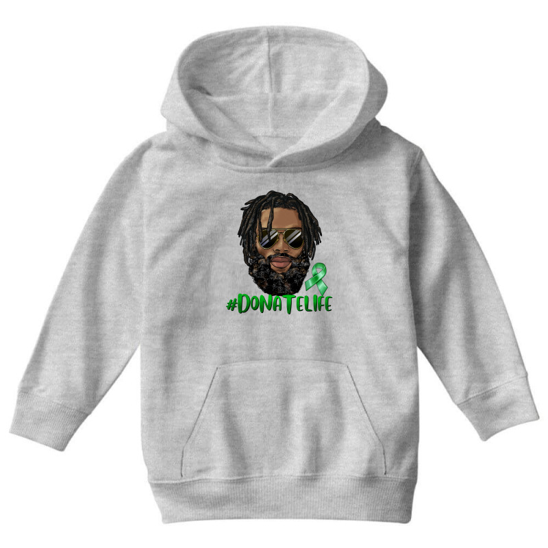 Black Man With Locs Donate Life Youth Hoodie by HRA Design Shop | Artistshot