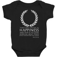 Classical Greek Stoic Philosophy Epictetus Quote Happiness Baby Bodysuit | Artistshot