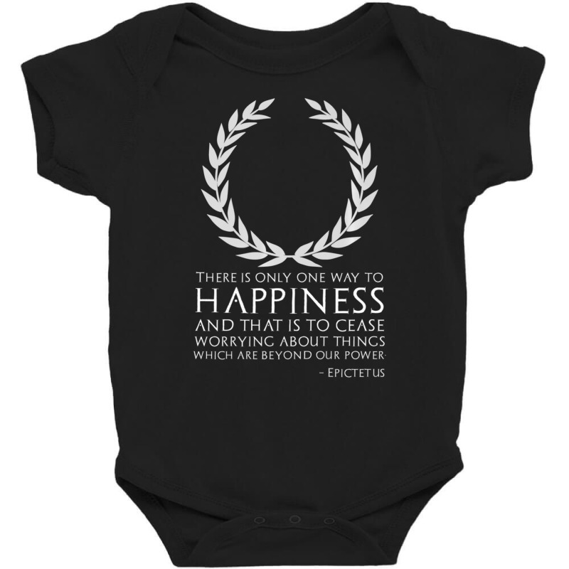 Classical Greek Stoic Philosophy Epictetus Quote Happiness Baby Bodysuit by cm-arts | Artistshot