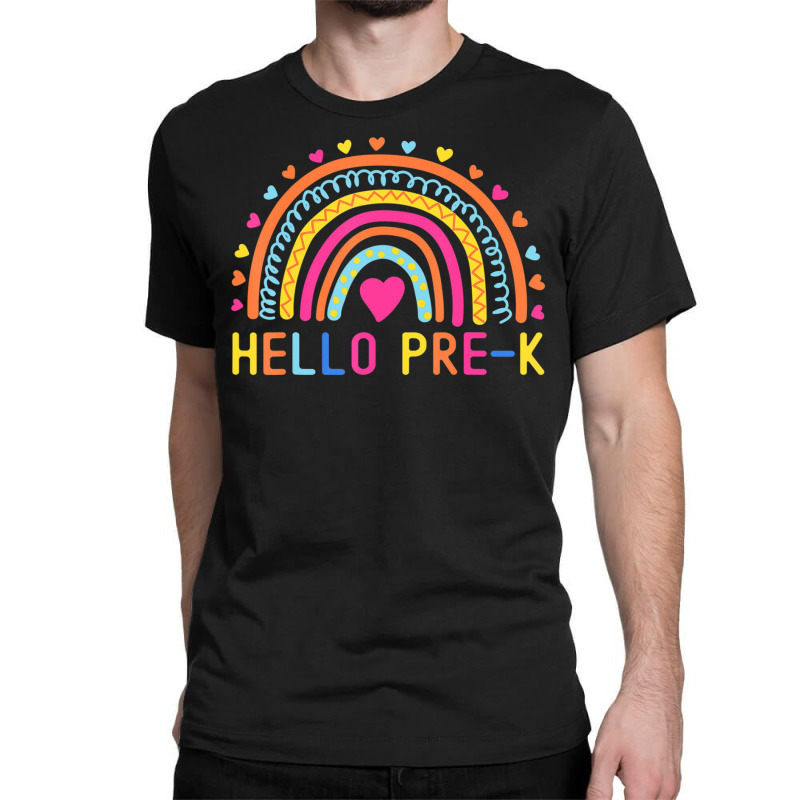 Hello Pre-k Rainbow Preschool Teachers Kids Back To School Classic T-shirt | Artistshot