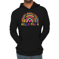 Hello Pre-k Rainbow Preschool Teachers Kids Back To School Lightweight Hoodie | Artistshot