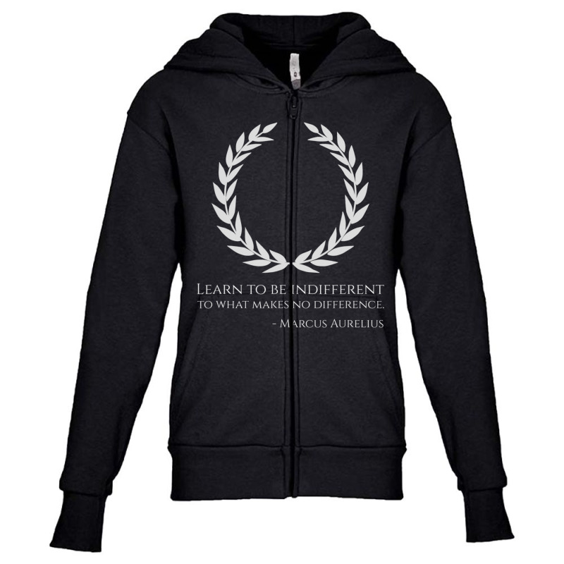 Classical Rome Stoic Philosophy Caesar Marcus Aurelius Quote Youth Zipper Hoodie by cm-arts | Artistshot