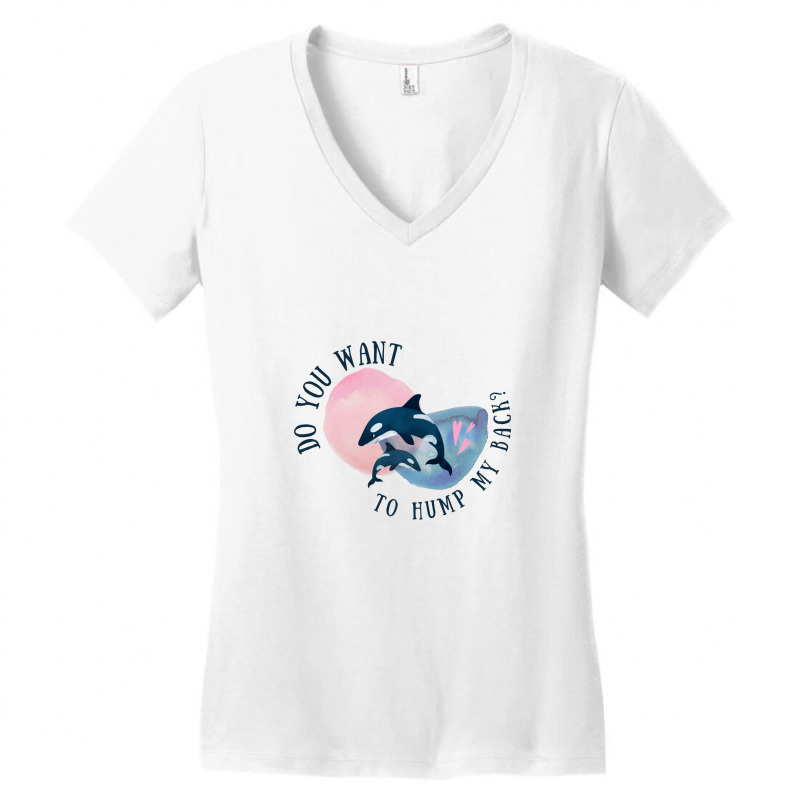 Funny Whale Pun Hump My Back Women's V-neck T-shirt | Artistshot