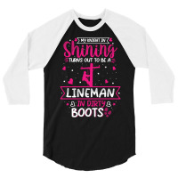 My Knight In Shining Funny Lineman Wife Women Girls Pullover Hoodie 3/4 Sleeve Shirt | Artistshot