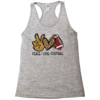 Football Peace Love Football Lover Leopard Football Mama Life 137 Foot Racerback Tank | Artistshot