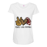 Football Peace Love Football Lover Leopard Football Mama Life 137 Foot Maternity Scoop Neck T-shirt | Artistshot