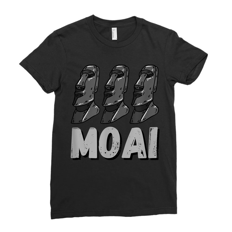 Moai Statues Easter Island Rapa Nui Heads Pacific Mystery Ladies Fitted T-shirt | Artistshot