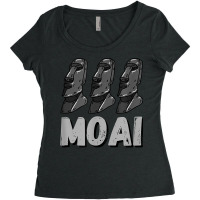 Moai Statues Easter Island Rapa Nui Heads Pacific Mystery Women's Triblend Scoop T-shirt | Artistshot