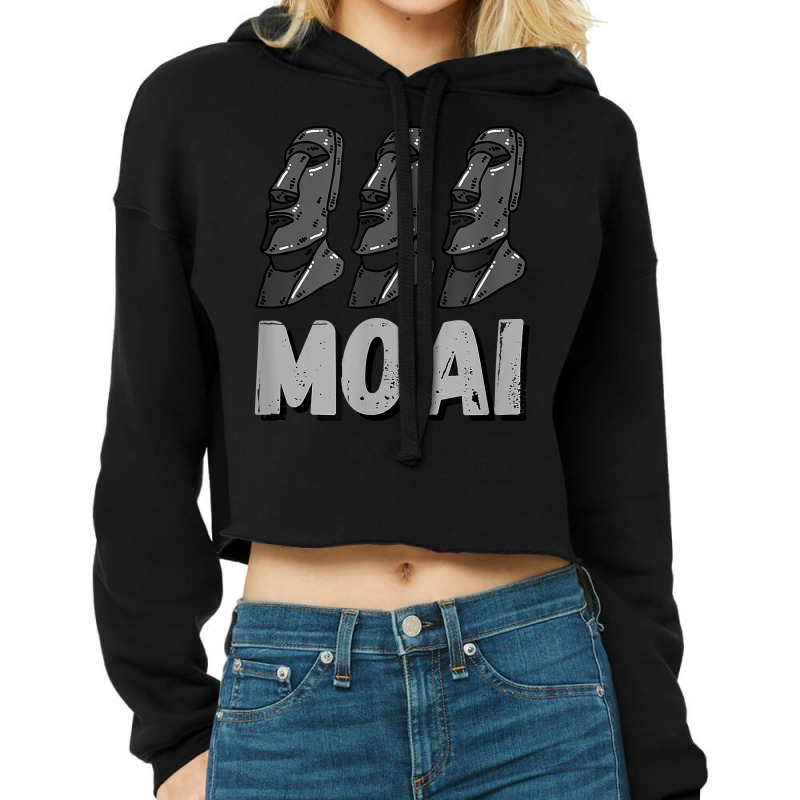 Moai Statues Easter Island Rapa Nui Heads Pacific Mystery Cropped Hoodie | Artistshot