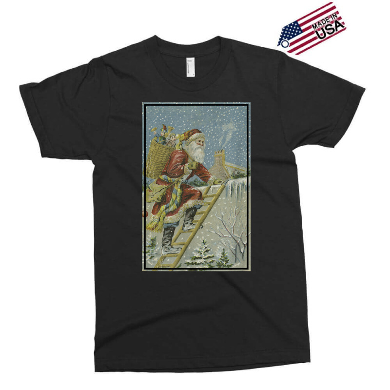 Santa Claus Delivering Toys To Homes Illustration (1909) Exclusive T-shirt by August | Artistshot