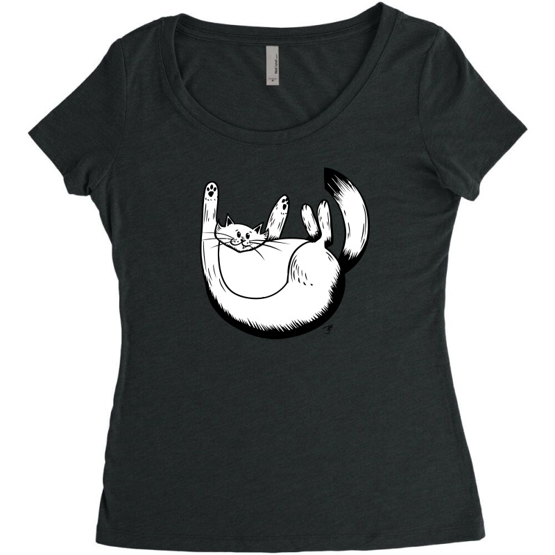 Inktober Day 16 Fat   Foofee The Cat New Women's Triblend Scoop T-shirt by ASEP | Artistshot