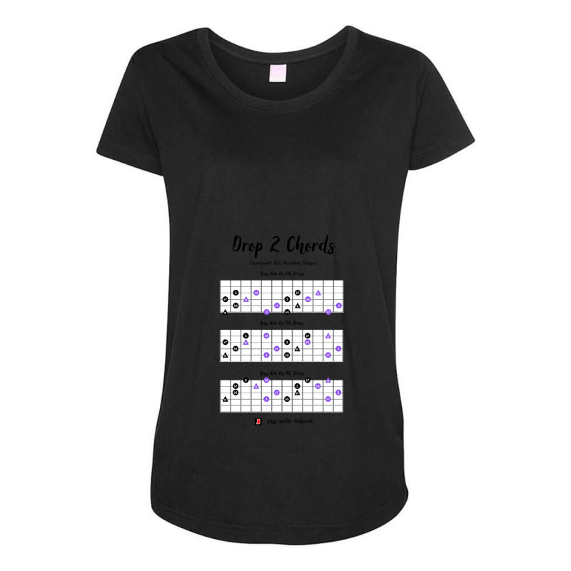 Guitar Chords Drop 2 Dominant 7 Flat Five Maternity Scoop Neck T-shirt by KristieDavis | Artistshot