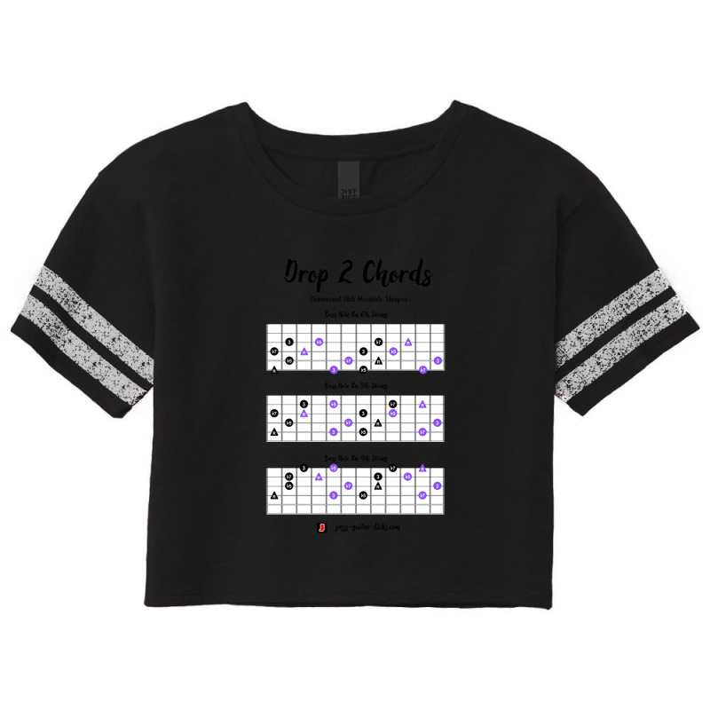 Guitar Chords Drop 2 Dominant 7 Flat Five Scorecard Crop Tee by KristieDavis | Artistshot