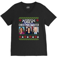 World's Ugly Pelosi Kamala Joe Biden Christmas Sweater Sweatshirt V-neck Tee | Artistshot