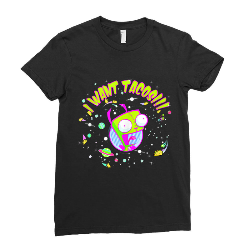 Invader Zim Gir I Want Tacos Space Ladies Fitted T-Shirt by cm-arts | Artistshot