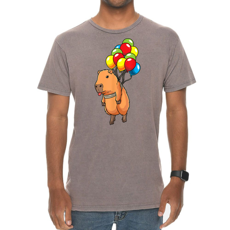 Capybara Giant Cavy Rodent With Balloons Capybara T Shirt Vintage T-shirt | Artistshot