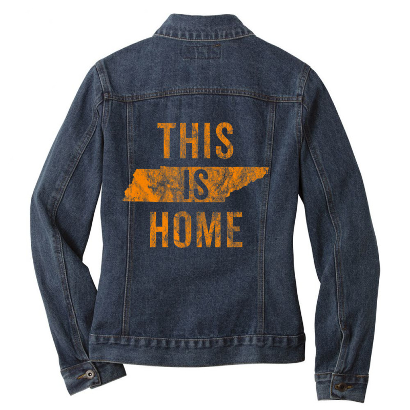 This Is Home Tennessee State Orange Proud Fan Vintage Ladies Denim Jacket by cm-arts | Artistshot