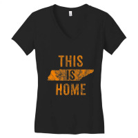 This Is Home Tennessee State Orange Proud Fan Vintage Women's V-neck T-shirt | Artistshot