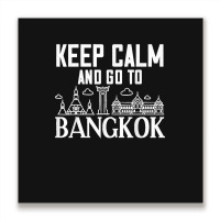 Bangkok Thailand City Skyline Map Metal Print Square | Artistshot