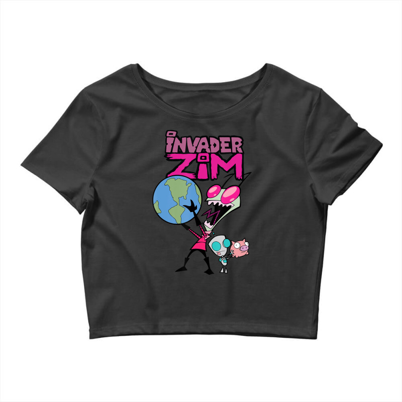 Invader Zim Holding World Crop Top by cm-arts | Artistshot