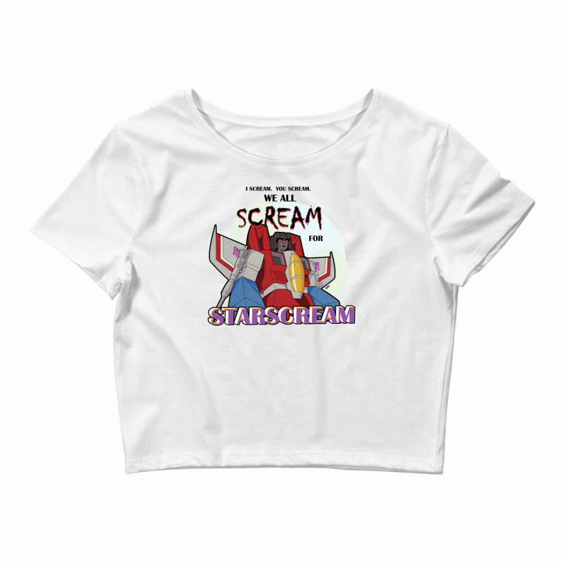 We All Scream For Starscream (light Tee) For Friend Crop Top by BruceDunn | Artistshot